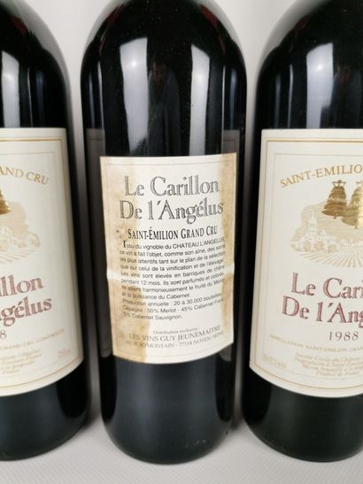 null LE CARILLON DE L'ANGELUS.

Millésime : 1988.

9 bouteilles, une b.g., contre-étiquettes...