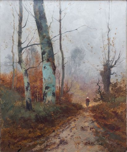 null Charles CLAIR (1860-1930).

Promeneuse dans une forêt.

Huile sur toile, signée...