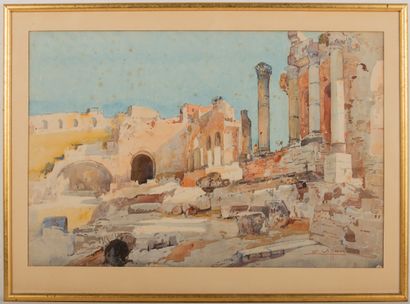 null Eugène VILLON (1879-1951).

Ruines au Maroc (Volubilis?).

Aquarelle orientaliste...