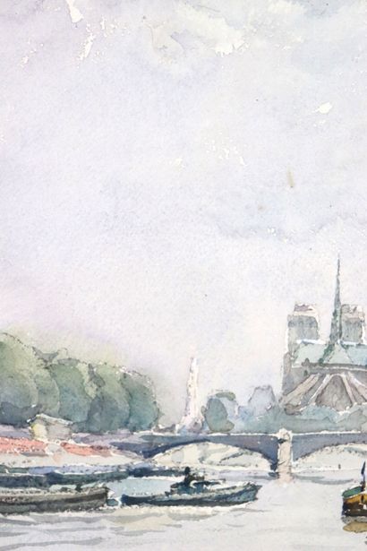 null Jean-Alexandre VEYRE (1886 - 1963).

Paris, vue du pont Sully. 

Aquarelle sur...