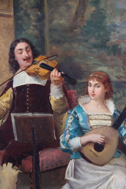 null Louis Hippolyte MOUCHOT (1846-1893).

Couple de musiciens.

Huile sur panneau...