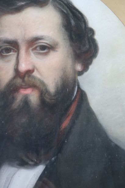 null Ecole française du milieu du XIXème siècle. 

Portrait d'un élégant. 

Pastel...