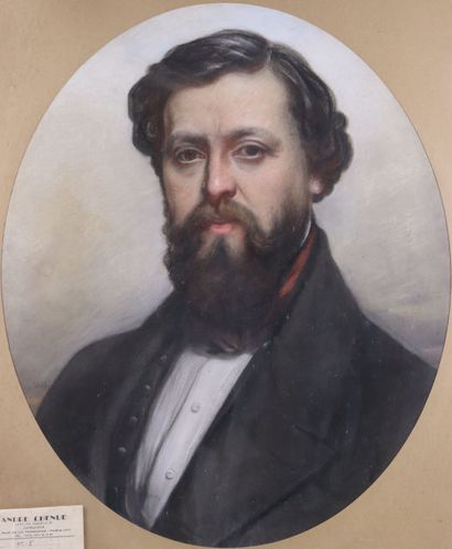 null Ecole française du milieu du XIXème siècle. 

Portrait d'un élégant. 

Pastel...