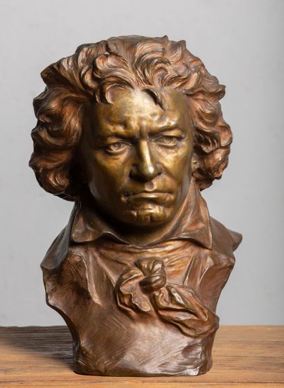 null Raphaël NANNINI (XIXème-XXème siècle).

Buste de Beethoven.

Bronze à patine...