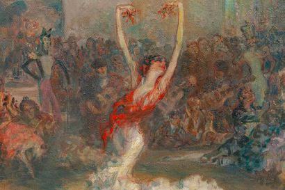 null José GONZALES DE LA PEÑA (1887-1961).

Danseuse ("Fiesta en el cortijo").

Huile...