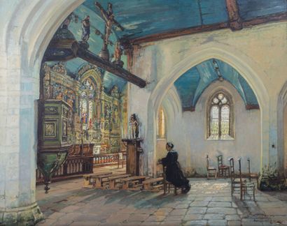 null Eugène VILLON (1879-1951).

Chapelle Saint-Sébastien à Saint-Ségal (Finistère,...