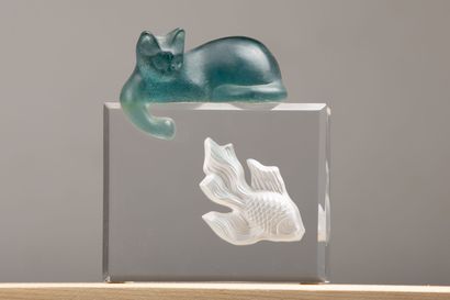 null DAUM France.

Chat jouant avec un poisson, modèle "PERSAN HC 22".

Sculpture...