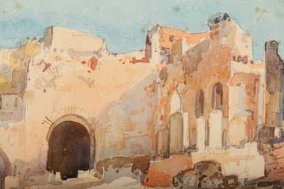 null Eugène VILLON (1879-1951).

Ruines au Maroc (Volubilis?).

Aquarelle orientaliste...