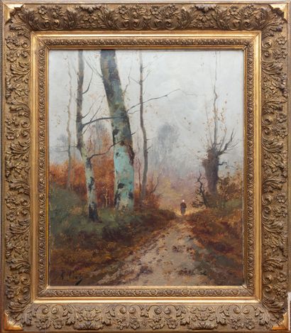 null Charles CLAIR (1860-1930).

Promeneuse dans une forêt.

Huile sur toile, signée...