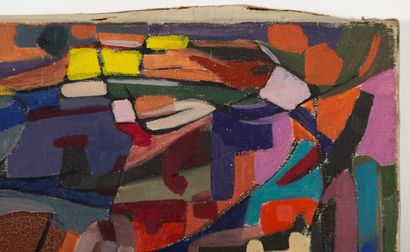 null Pat Richard MAURIS (1929-1998). 

Composition. 

Huile sur toile. 

H_116 cm...