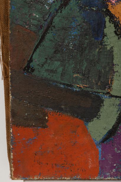 null Pat Richard MAURIS (1929-1998). 

Composition. 

Oil on canvas.

H_146 cm L_114...