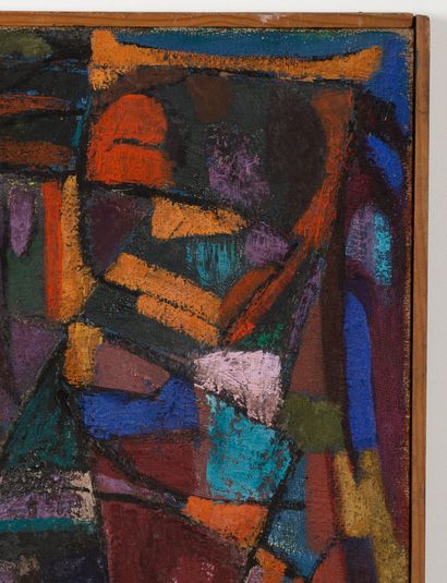 null Pat Richard MAURIS (1929-1998). 

Composition. 

Oil on canvas.

H_81.3 cm L_60...