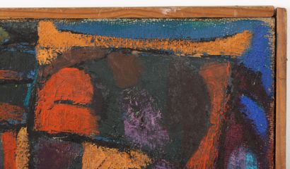 null Pat Richard MAURIS (1929-1998). 

Composition. 

Huile sur toile.

H_81.3 cm...
