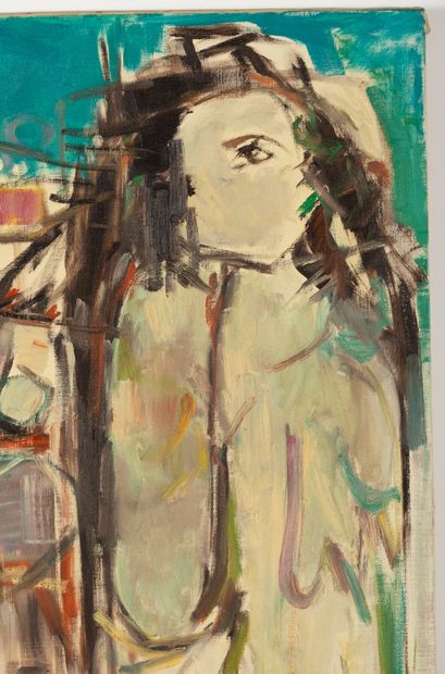 null Pat Richard MAURIS (1929-1998). 

Composition. 

Oil on canvas.

H_91.5 cm L_73...