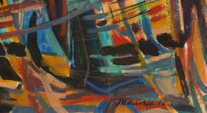 null Pat Richard MAURIS (1929-1998). 

Composition. 

Oil on canvas, signed lower...