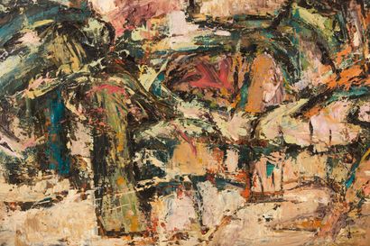 null Pat Richard MAURIS (1929-1998). 

Composition. 

Oil on canvas.

H_89.5 cm L_50...