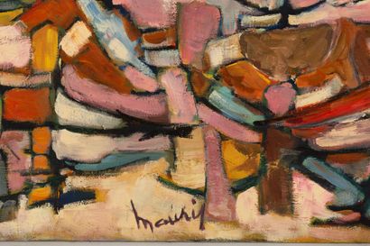 null Pat Richard MAURIS (1929-1998). 

Composition. 

Huile sur toile, signée en...