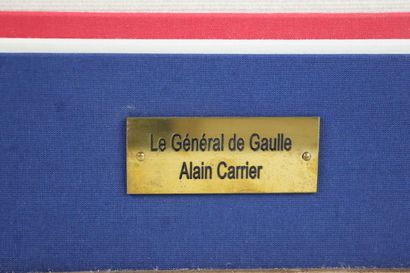 null Alain CARRIER (1914-2020), d'après. 

Le Général De Gaulle. 

Tapisserie, signée...