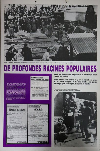 null Réunion de trente affiches éducatives relatives à la Résistance, les déportés...