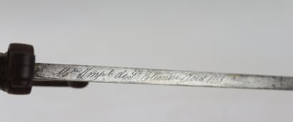 null Baïonnette chassepot modèle 1866.

La lame yatagan de 57,5 cm.

Le dos marqué...