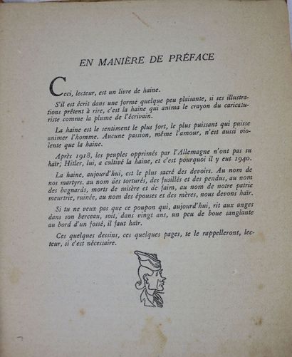 null Edmond HOTON pour LES EDITIONS LIBRES

"Leurs gueules'', Essai de zoologie germanique...