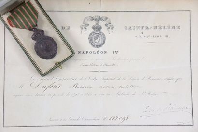 Médaille de Saint-Hélène avec son diplôme...