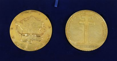 null Albert de JAEGER (1908-1992).

Coffret comprenant deux médailles commémoratives,...