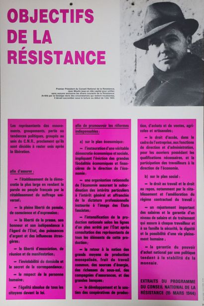 null Réunion de trente affiches éducatives relatives à la Résistance, les déportés...