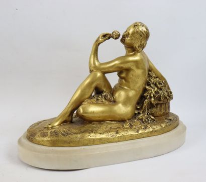 null Alphonse SALADIN (Épinal 1878 - Havre 1956)

Nymphe à la rose. 

Bronze à patine...