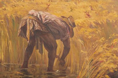 null Henri RATOVA (1881-1929).

Les travaux des champs à Madagascar.

Huile sur toile,...
