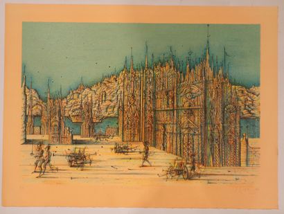 null Jean CARZOU (1907-2000). 

Le palais des Mirages II. 

Lithographie en couleurs,...