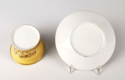 null PARIS, attribué à la manufacture de Dagoty.

Tasse et sa sous-tasse en porcelaine...