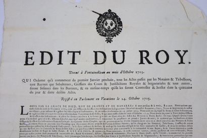 null [Affiche] Bourbonnais -généralité de Moulins.

Edit du Roy.

Portant sur l'insinuation...