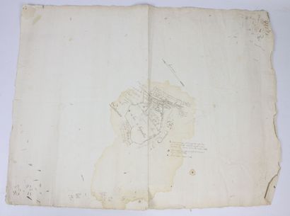 null [BOURBONNAIS]. 

Cinq feuilles disparates de plans terriers de Chevagnes (Allier),...