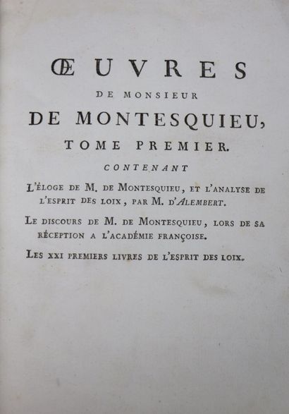 null Charles Louis de Secondat, baron de La Brède et de MONTESQUIEU (1689-1755).

OEuvres...