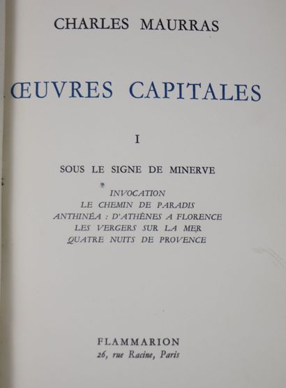 null Charles MAURRAS (1868-1952).

OEuvres capitales.

Paris, Flammarion, 1954.

4...