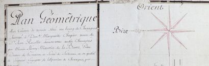 null [BOURBONNAIS]. 

Cinq feuilles disparates de plans terriers de Chevagnes (Allier),...