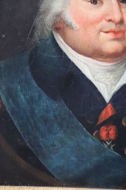 null École française du début du XIXème siècle.

Portrait de Louis XVIII.

Huile...