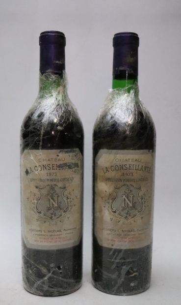 null CHATEAU LA CONSEILLANTE.
Millésime : 1973.
2 bouteilles, e.a., h.e. et b.g.