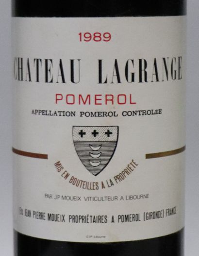 null CHATEAU LAGRANGE (Pomerol).
Millésime : 1989.
3 bouteilles, 1 b.g., 1 h.e.