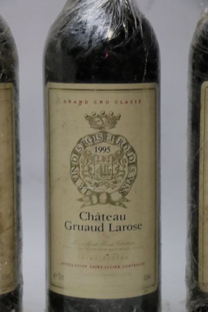 null CHATEAU GRUAUD-LAROSE. 
Millésime : 1995.
3 bouteilles, 1 b.g. 1 e.t.