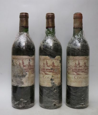 null CHATEAU COS D'ESTOURNEL.
Millésime : 1983.
3 bouteilles, 1 h.e., 2 b.g., e....