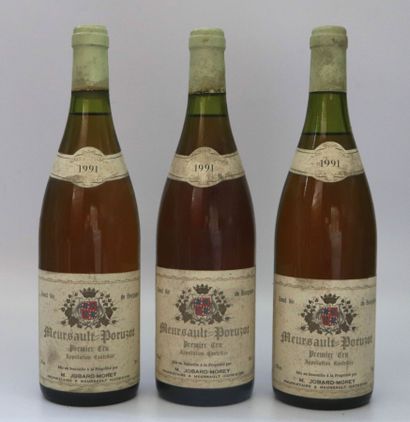 null MEURSAULT PORUZOT 1er CRU.
JOBARD-MOREY. 
Millésime : 1991.
3 bouteilles, 1...