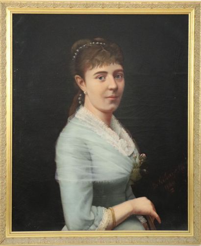 null Ernest Jean DELAHAYE (1855-1921).
Portrait d'une élégante, 1880.
Huile sur toile...