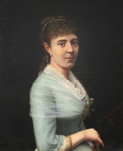 null Ernest Jean DELAHAYE (1855-1921).
Portrait d'une élégante, 1880.
Huile sur toile...
