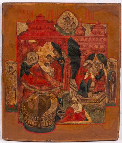 null Icon "Nativity of the Virgin".
Russia, 18th century
Tempera on wood
34,5 х 30...