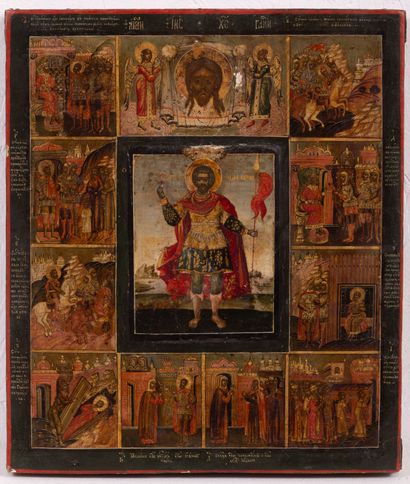 null Icon "Saint John the Warrior
Russia, 18th century
Tempera on wood
33 х 28 cm....