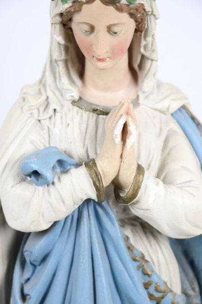 null The immaculate conception
Sculpture in polychrome painted plaster. 
She is in...