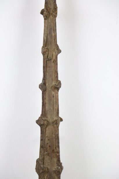 null Element of altarpiece in natural wood carved forming an architectural spire.
18th...
