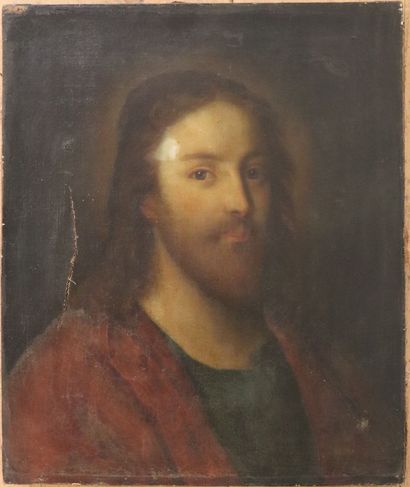 null French school of the 19th century. 
Jesus Christ.
Oil on canvas.
H_55,5 cm L_46...